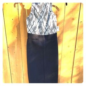 NWT Black and white form fitting dress XS